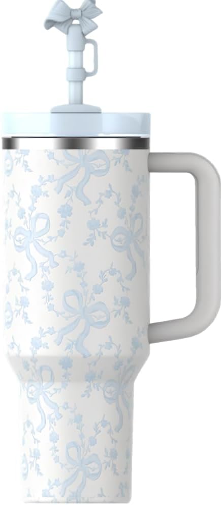 Stanley x LoveShackFancy Quencher H2.0 40oz Blue Bow Tumbler