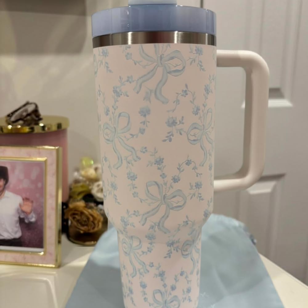 Stanley x LoveShackFancy Quencher H2.0 40oz Blue Bow Tumbler