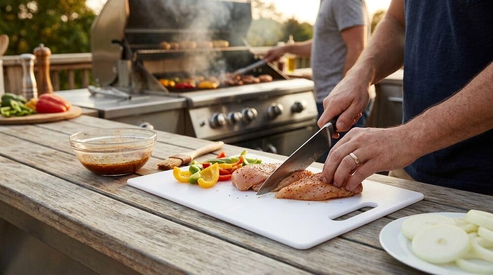 Farberware Large Plastic Cutting Board 11x14 White – Dishwasher Safe