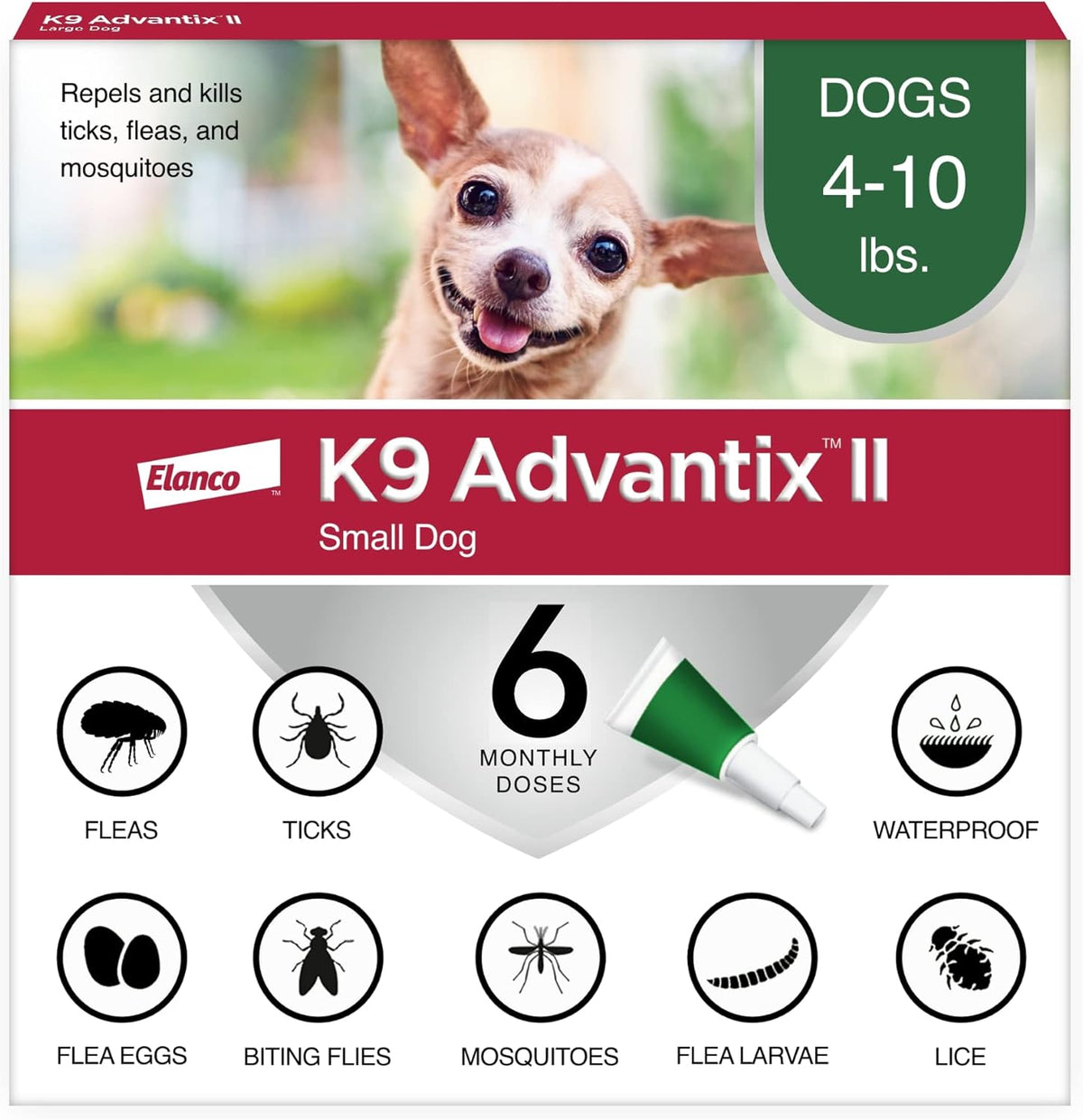 K9 Advantix II Flea & Tick Treatment – Small Dogs 4–10 lbs