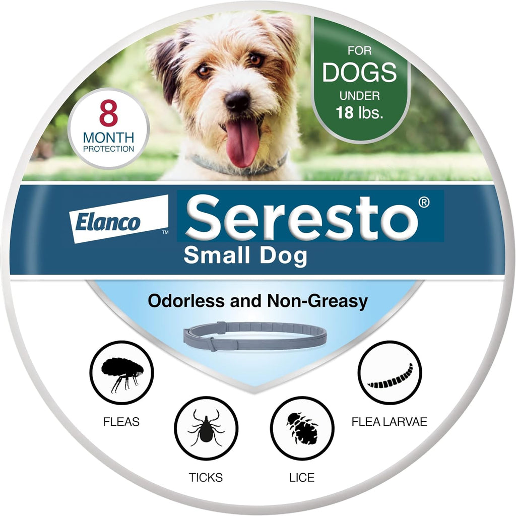 Seresto Small Dog Flea & Tick Collar Under 18 lbs – 8 Months Protection