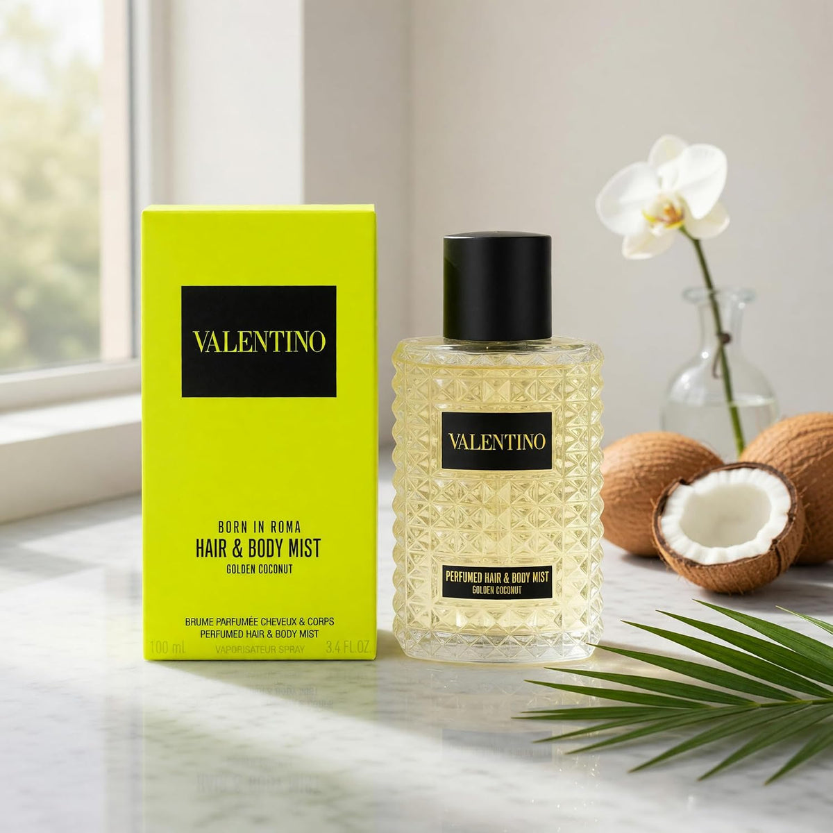 Valentino Born in Roma Golden Coconut Hair and Body Mist for Women 100ml / 3.4 oz