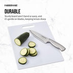 Farberware Large Plastic Cutting Board 11x14 White – Dishwasher Safe