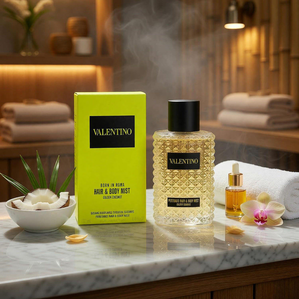 Valentino Born in Roma Golden Coconut Hair and Body Mist for Women 100ml / 3.4 oz