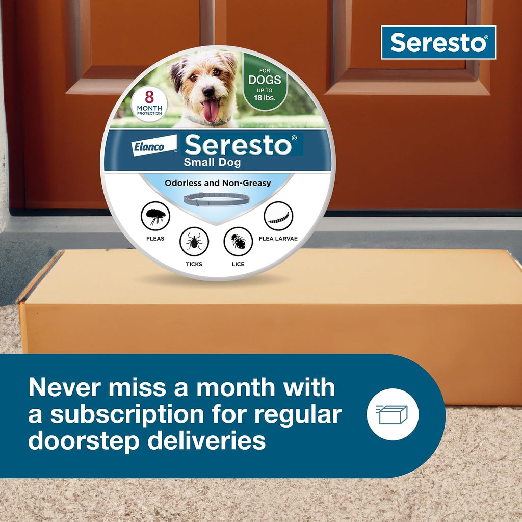 Seresto Small Dog Flea & Tick Collar Under 18 lbs – 8 Months Protection