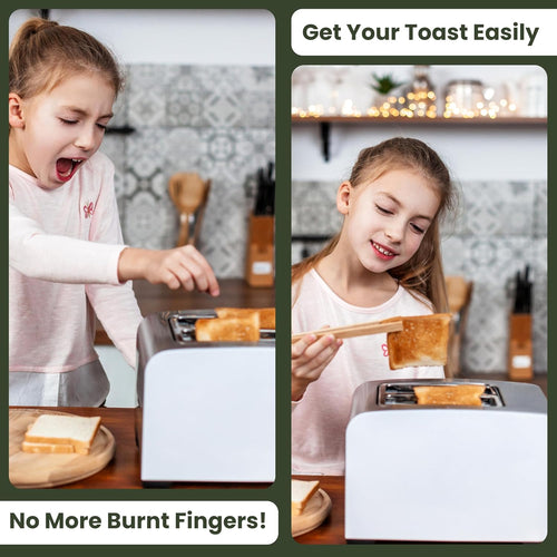 Bamboo Toaster Tongs with Magnet – 8 Inch