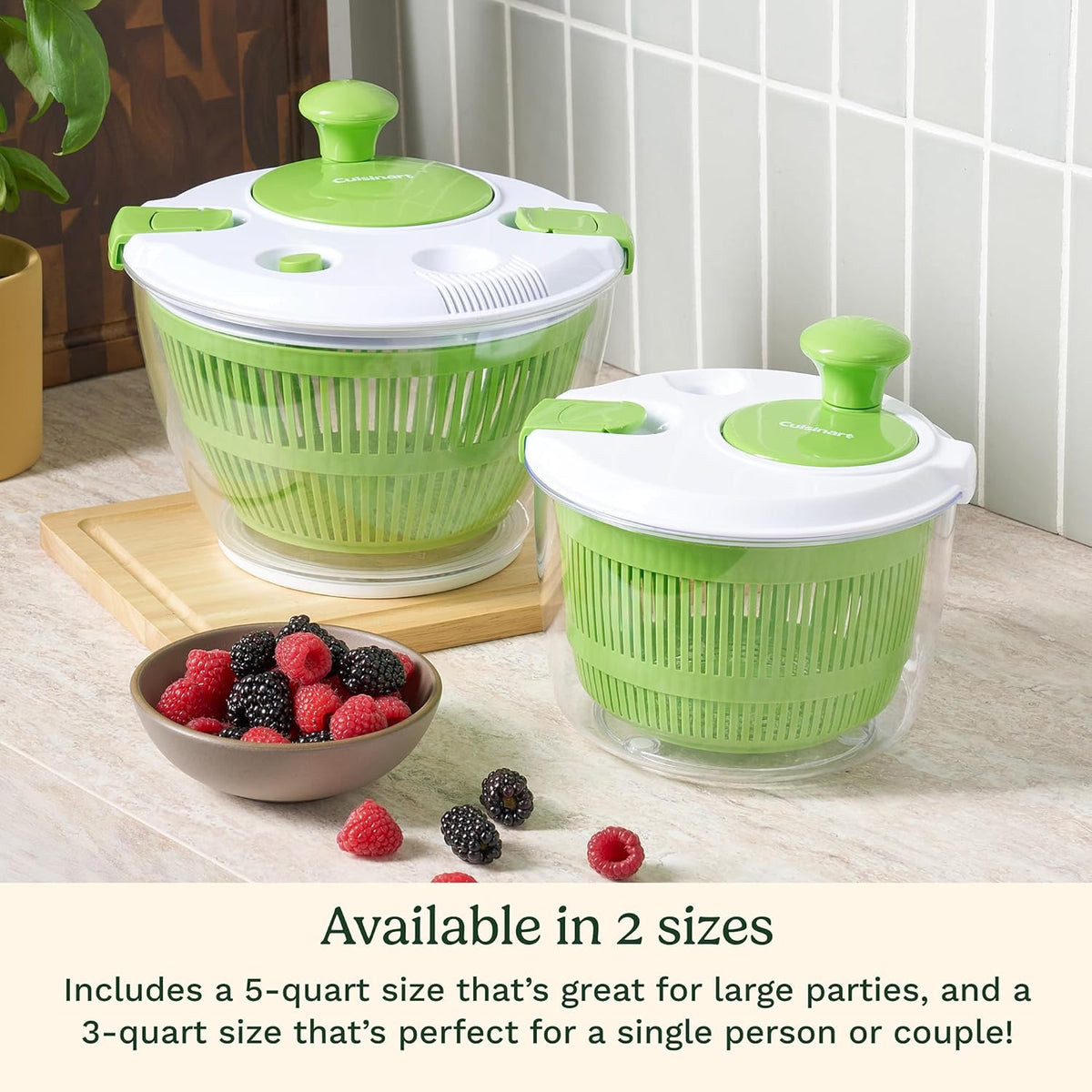 Cuisinart 3Qt Salad Spinner CTG-00-SSAS – Wash, Spin & Dry