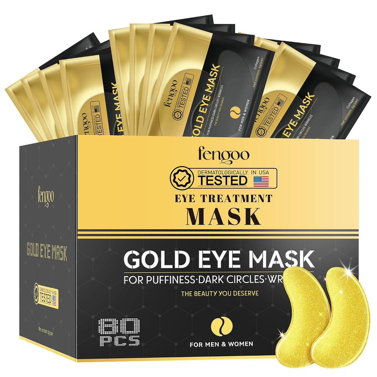 80PCS 24K Gold Collagen Under Eye & Smile Line Patches
