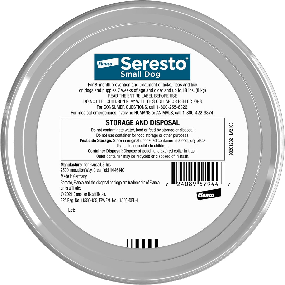 Seresto Small Dog Flea & Tick Collar Under 18 lbs – 8 Months Protection