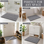 Yimobra Chenille Bath Mat 24x17 Grey – Soft, Absorbent & Non-Slip