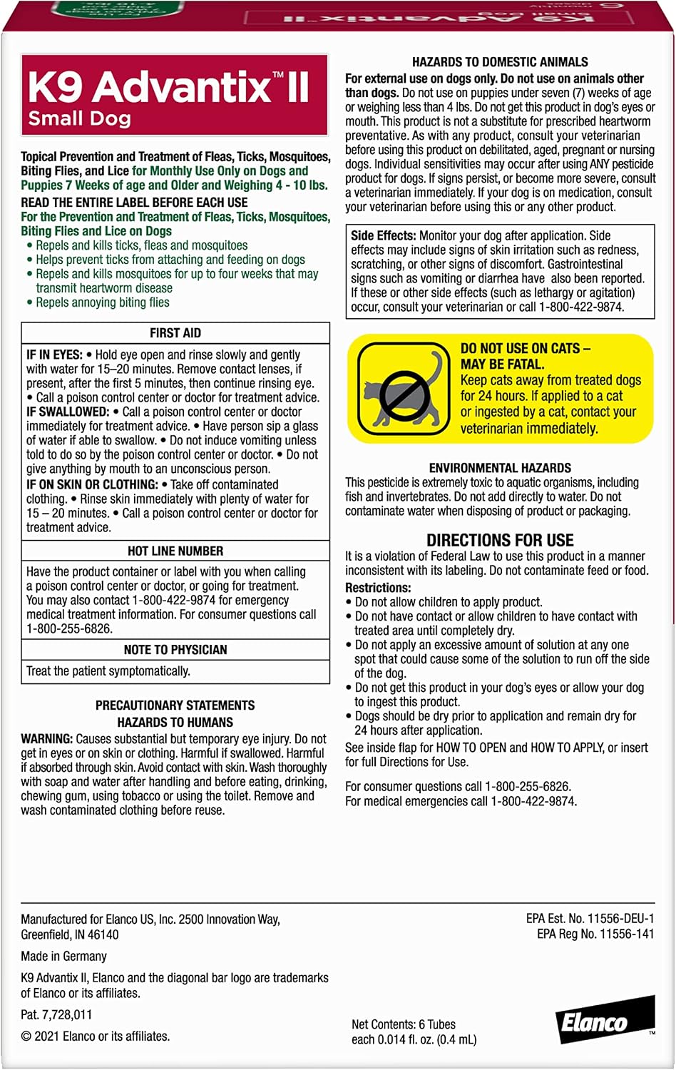 K9 Advantix II Flea & Tick Treatment – Small Dogs 4–10 lbs