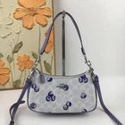 Coach Teri 2-Way Shoulder Bag Signature Canvas with Blueberry Print CR292