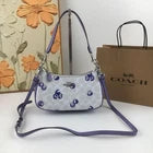 Coach Teri 2-Way Shoulder Bag Signature Canvas with Blueberry Print CR292