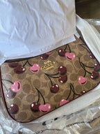 NWT Coach Teri Shoulder Bag Signature Canvas Cherry Print CY694