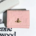 Vivienne Westwood Gamaguchi Trifold Wallet Pink Patent Leather Gold Orb