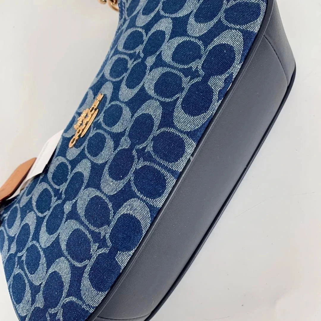 NWT Coach Teri Shoulder Bag Signature Denim CAF82 – Denim/Natural