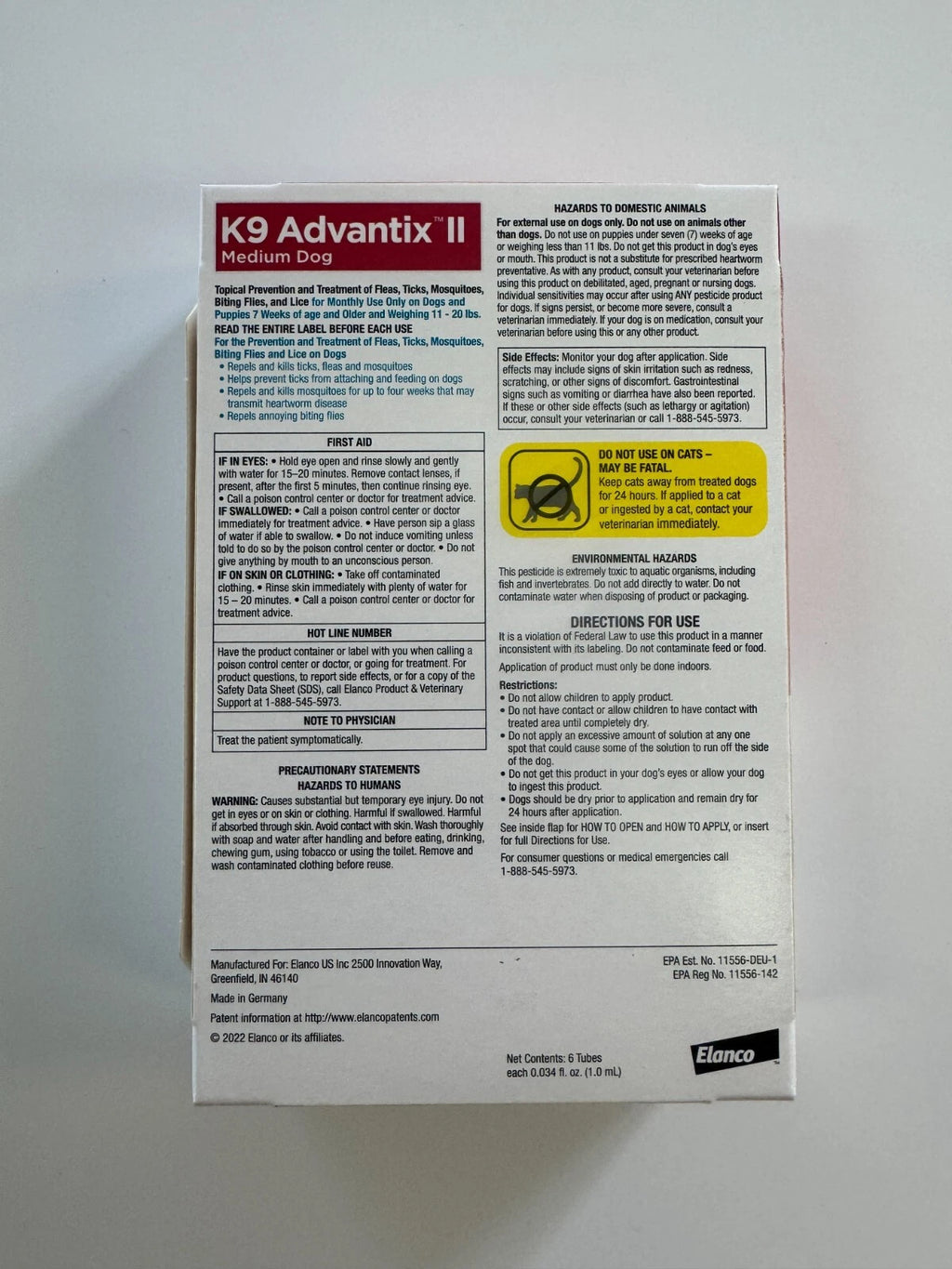 K9 Advantix II Large Dog 21–55 lbs – 6 Doses Flea, Tick & Mosquito Prevention