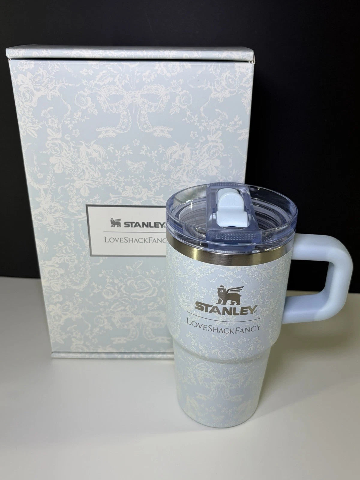 Stanley x LoveShackFancy Toscana Toile Alpine Blue 20oz ProTour Tumbler BNIB
