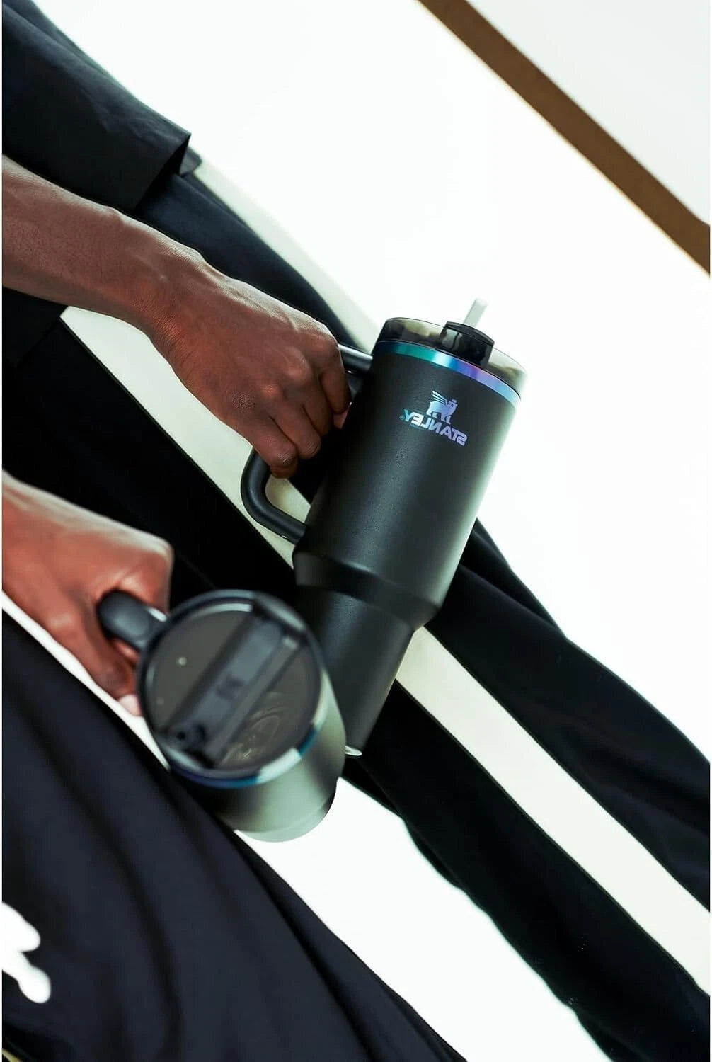 Stanley Quencher H2.0 40oz Black Chroma Tumbler with Straw