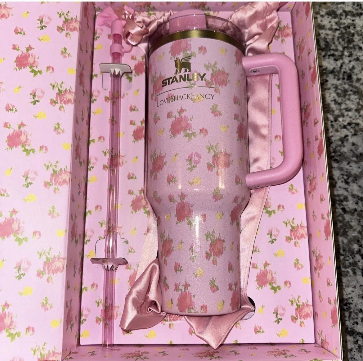 STANLEY x LoveShackFancy 40oz Ibiza Sunset Pink Floral Tumbler