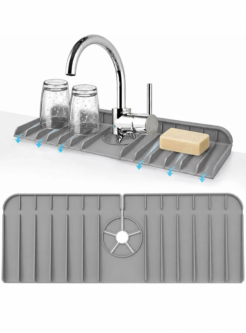 14" Silicone Kitchen Sink Splash Guard Faucet Mat
