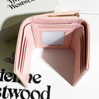 Vivienne Westwood Gamaguchi Trifold Wallet Pink Patent Leather Gold Orb