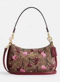 NWT Coach Teri Shoulder Bag Signature Canvas Cherry Print CY694