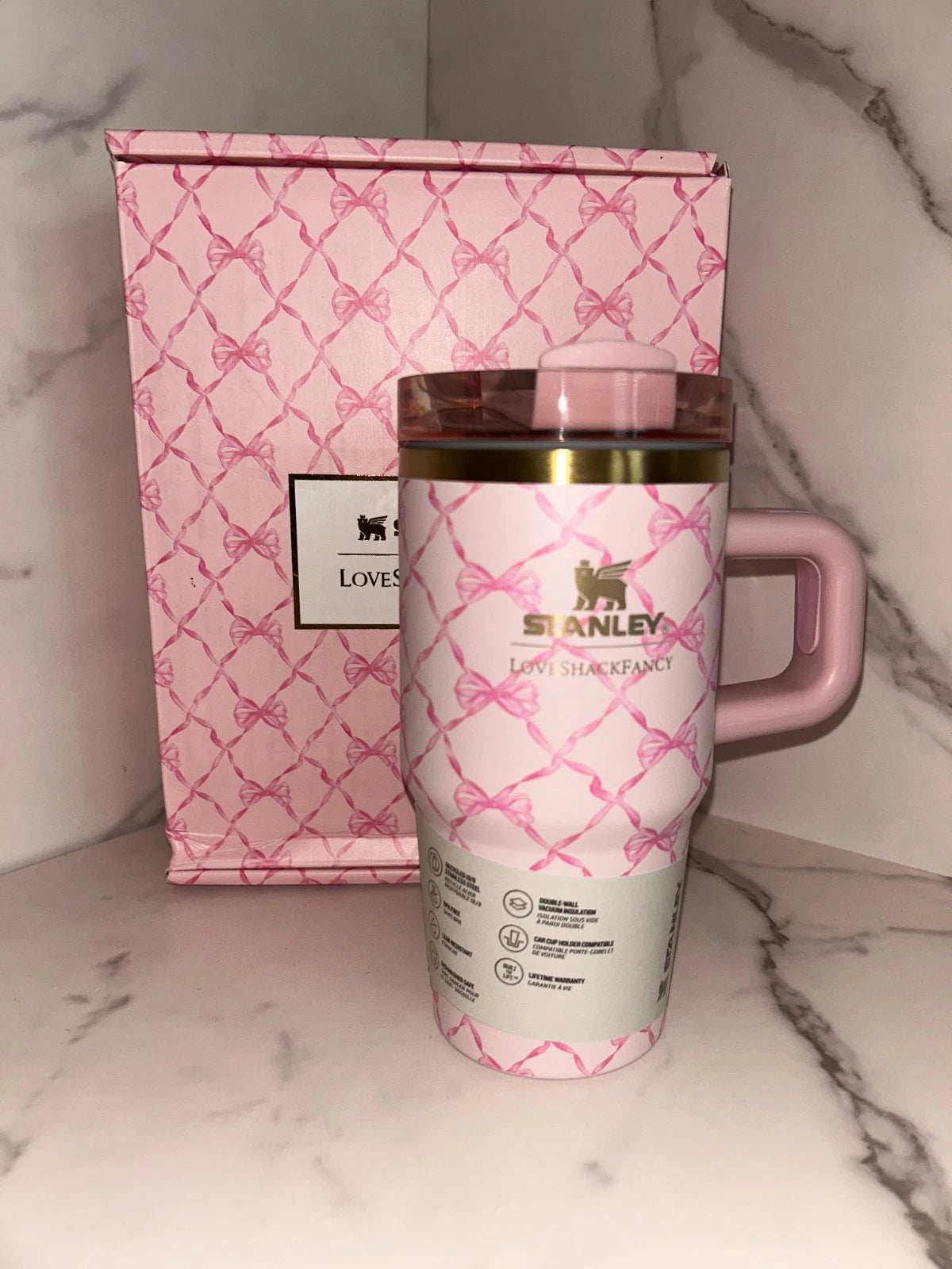 LoveShackFancy x Stanley 20oz Pink Bow Gift Box Set