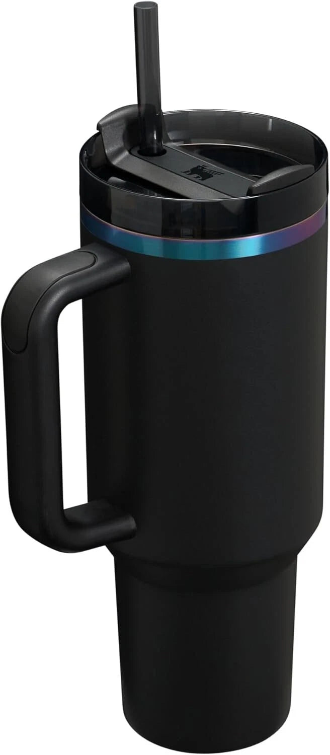 Stanley Quencher H2.0 40oz Black Chroma Tumbler with Straw