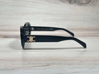 CELINE Triomphe Oval Sunglasses CL40194U 01A Shiny Black