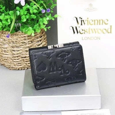 Vivienne Westwood Gamaguchi Trifold Wallet Matte Black 11cm Designer Wallet