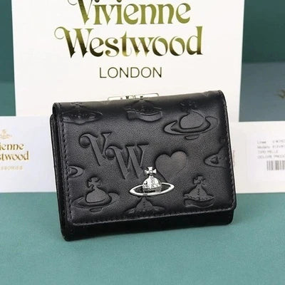 Vivienne Westwood Gamaguchi Trifold Wallet Matte Black 11cm Designer Wallet