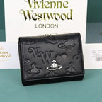 Vivienne Westwood Gamaguchi Trifold Wallet Matte Black 11cm Designer Wallet