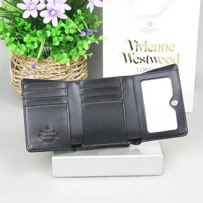 Vivienne Westwood Gamaguchi Trifold Wallet Matte Black 11cm Designer Wallet