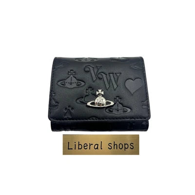 Vivienne Westwood Gamaguchi Trifold Wallet Matte Black 11cm Designer Wallet