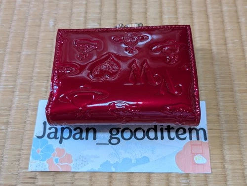 Vivienne Westwood Gamaguchi Trifold Wallet Red Orb Enamel Designer Purse