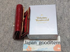 Vivienne Westwood Gamaguchi Trifold Wallet Red Orb Enamel Designer Purse