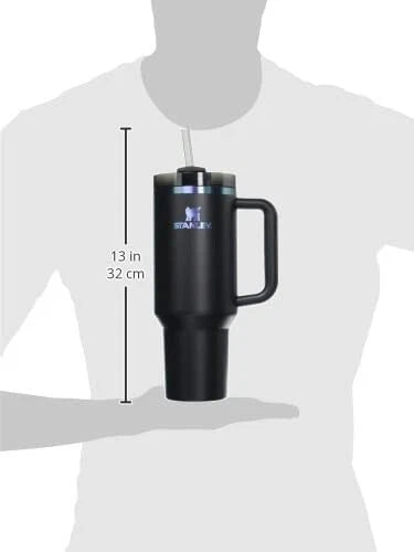 Stanley Quencher H2.0 40oz Black Chroma Tumbler with Straw